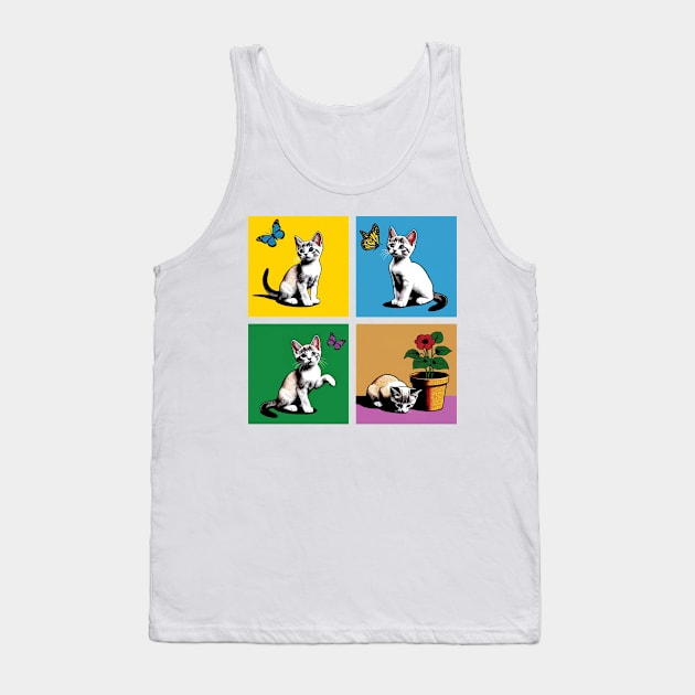 Japanese Bobtail Pop Art - Cute Kitties Tank Top by PawPopArt